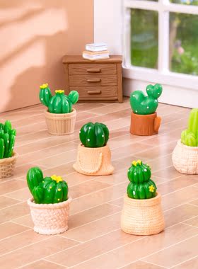 微景观简约现代树脂工艺品创意仿真仙人掌DIY园艺多肉装饰品摆件