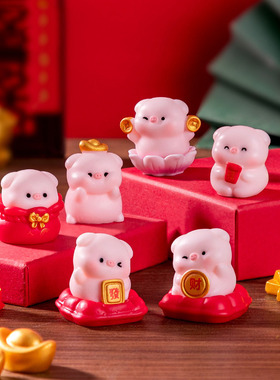 微景观树脂工艺品创意可爱招财小猪公仔萌粒 DIY装饰品迷你小摆件