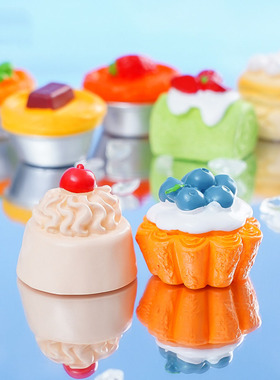 微景观简约现代创意仿真食玩奶油蛋糕毛巾卷 DIY冰箱贴迷你小摆件