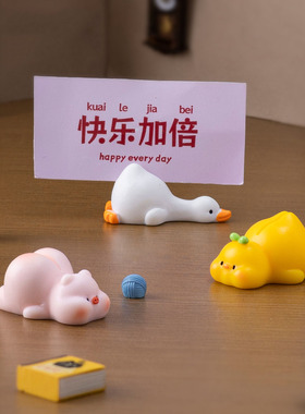 微景观创意可爱卡通趴趴小动物屁股夹公仔 DIY装饰品迷你桌面摆件