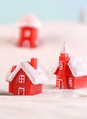 红色圣诞节雪景蛋糕房子工艺礼品