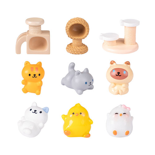 微景观简约创意可爱猫爬架小猫公仔娃娃屋 DIY装饰品迷你树脂摆件 - 图3