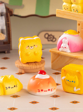 微景观简约创意仿真食玩动物甜品面包蛋挞 DIY装饰品迷你树脂摆件