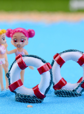 微景观简约现代树脂工艺品地中海风格大号游泳圈救生圈饰品小摆件