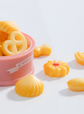 微景观简约创意可爱曲奇与饼干罐仿真食物 DIY装饰品微缩场景摆件