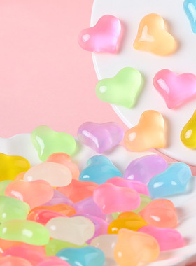 微景观创意彩色夜光爱心手工 DIY奶油胶头发夹头绳装饰品迷你摆件