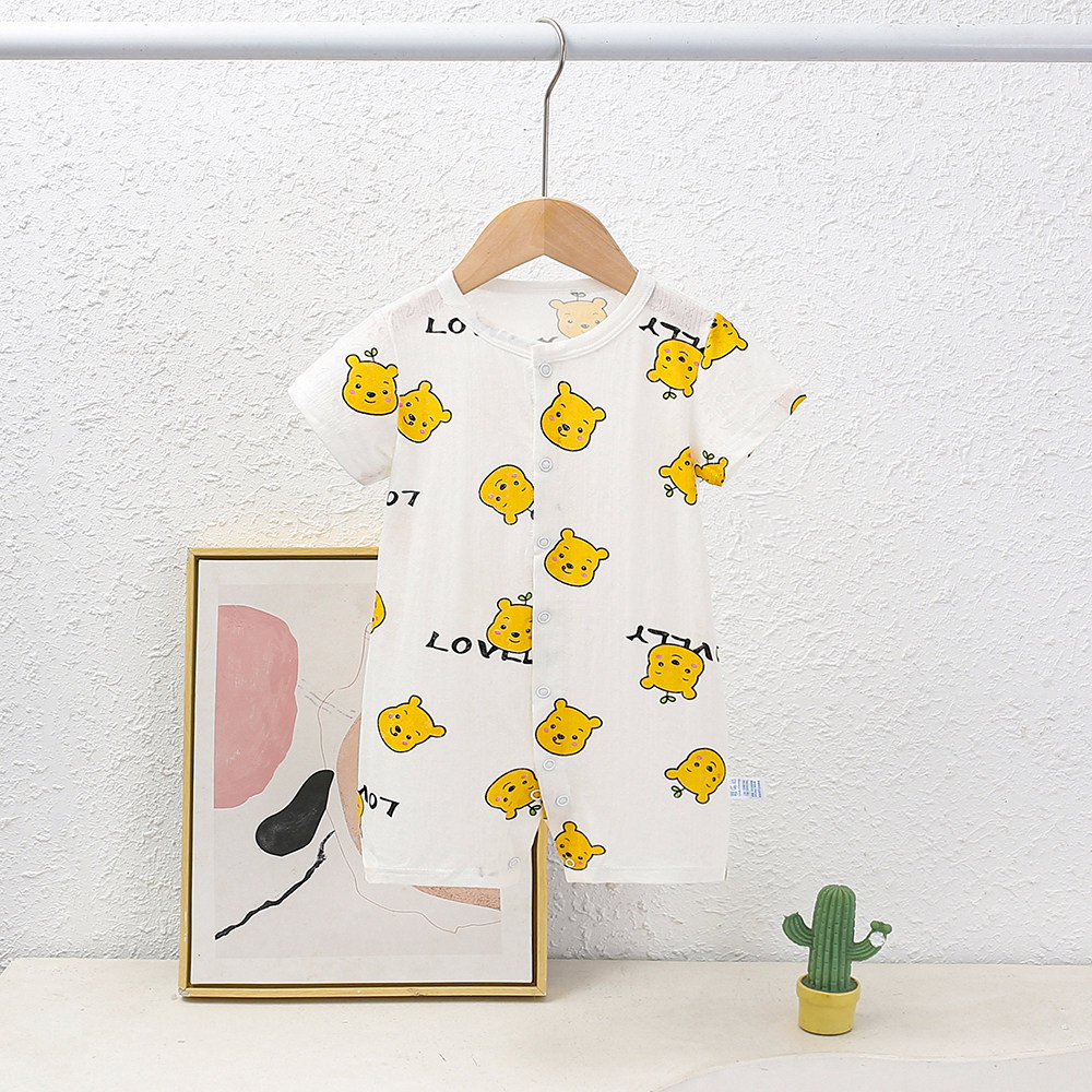 婴儿夏季连体衣短袖男女宝宝竹纤维薄款爬服空调服新生儿夏天睡衣,淘宝优惠券,粉丝福利购,淘宝优惠卷