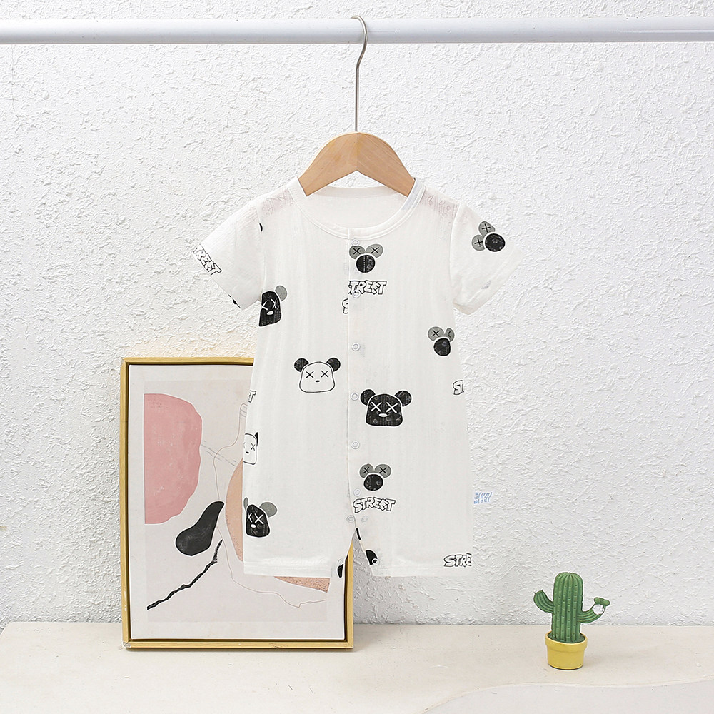 婴儿夏季连体衣短袖男女宝宝竹纤维薄款爬服空调服新生儿夏天睡衣,淘宝优惠券,粉丝福利购,淘宝优惠卷