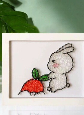 卡通动物儿童手工课创意绕线画