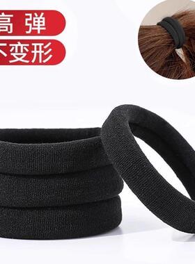 无缝头绳高弹力耐用发绳像皮筋成人无痕发圈女马尾黑色扎头皮套