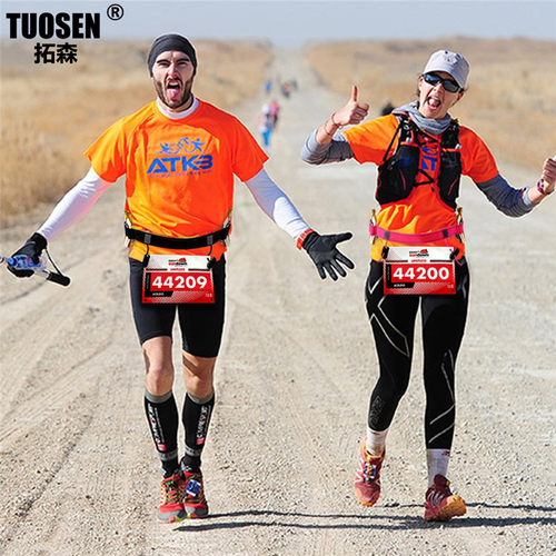 专业比赛号码带能量胶环铁人三项马拉松跑步松紧固定腰带号码布扣 - 图1