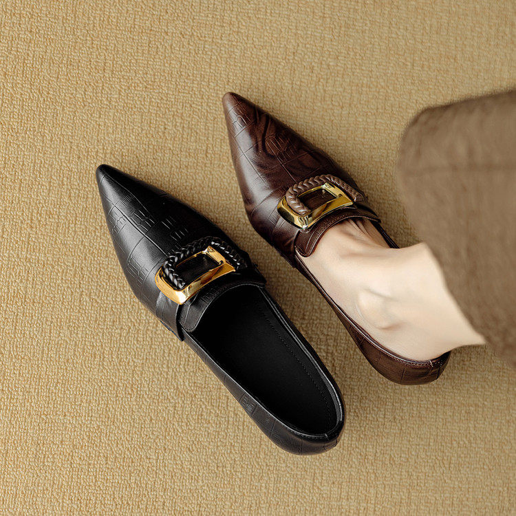 复古细高跟单鞋女士中口鞋方扣牛皮女鞋子2026春秋新款真皮鞋子40,淘宝优惠券,粉丝福利购,淘宝优惠卷