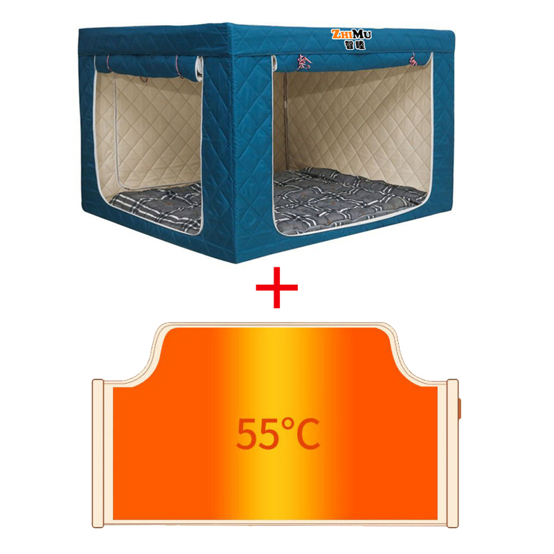 室内保暖棉帐篷电加热床上帐篷隐私隔音夹棉加厚保暖防风电热帐篷