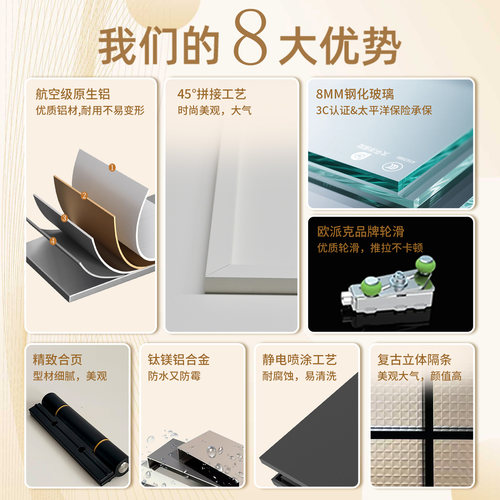 法式复古阳台折叠门客厅卧室卫生间厨房隔断玻璃门钛镁铝合金移门 - 图3