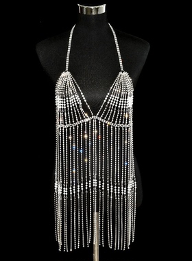 钻链条身体链舞台搭配挂脖链