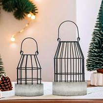 (New Products Listed) Retro Iron Art Lantern Candle Terrace Wind Lamp Courtyard Decoration Pendulum piece hanging metal wax candle holder