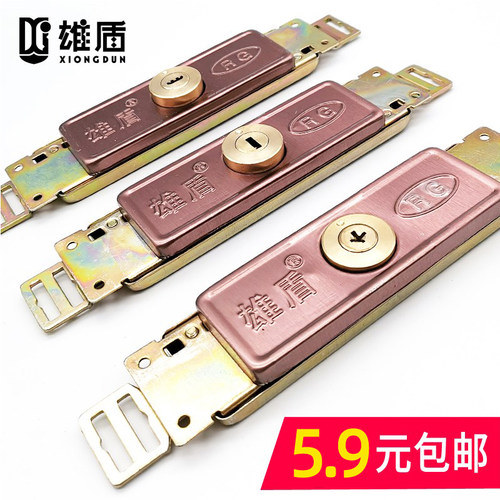 通用卷帘门锁卷门锁卷闸门锁十字防盗门锁 铜锁芯中间开底开车库 - 图3