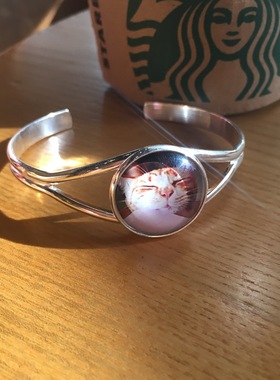 金属女生银色可爱风喵星人手饰