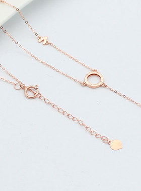 俄罗斯585紫金镀14K玫瑰金LOVE字母项链女款潮流精致百搭饰品礼物