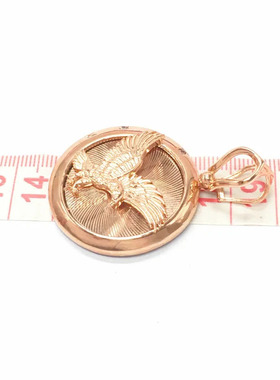 俄罗斯585紫金镀14k彩金玫瑰金大方奢华大鹏展翅吊坠礼物项链女款