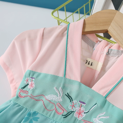 Летнее ханьфу, платье для принцессы, детская шифоновая юбка, коллекция 2021, в западном стиле, китайский стиль