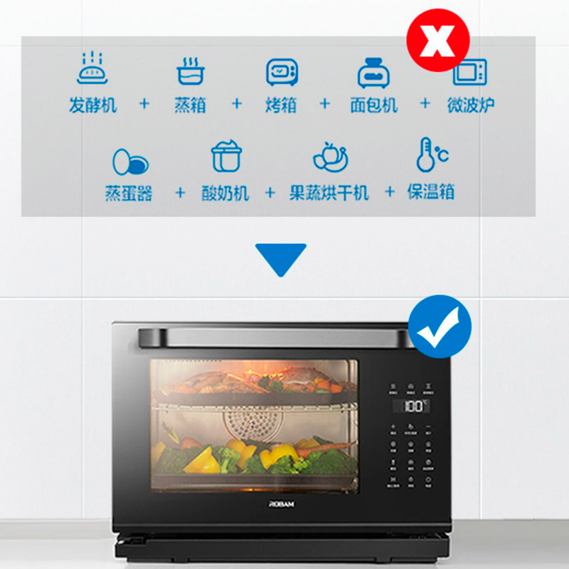 老板欧奕专卖店老板蒸烤一体机 全自动台式蒸箱烤箱一体机家用厨房电蒸箱CT73X2