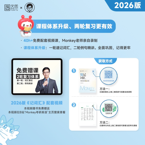 【云图官方】2027考研英语边明锐Monkey 锐记词汇考研英语核心词汇犀利记背考研英语核心单词书锐讲语法英语长难句阅读锐读外刊 - 图2