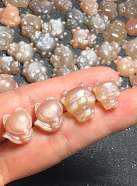 diy太阳石小牛编绳镶嵌狐狸吊坠