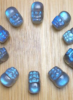 diy蓝月光小貔貅编绳拉长石吊坠