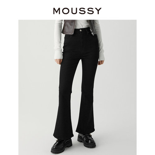 MOUSSY 春季新品美式风高腰微喇牛仔裤马蹄裤女010GAA12-2720 - 图0