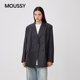 MOUSSY spring new minimalist style striped silhouette casual suit jacket women 028IAA30-1072