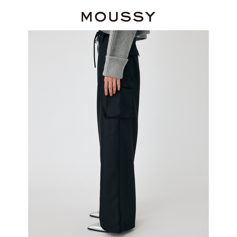 MOUSSY 夏季新品双裤腰立体口袋设计感休闲裤女010GA230-7010 - 图1