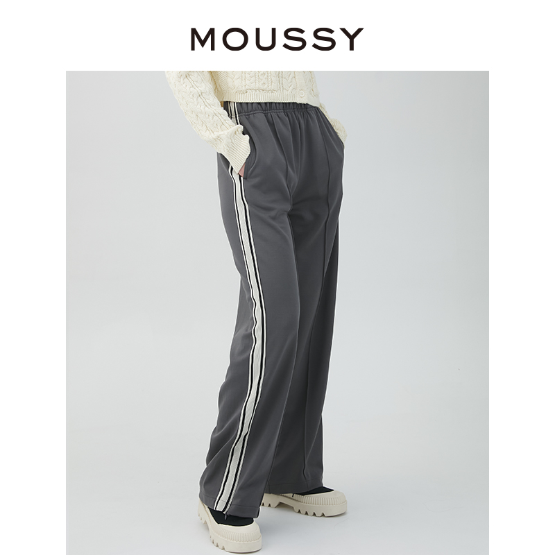 MOUSSY 夏季新品运动休闲风侧边条纹拼接休闲裤010GSS80-0060 - 图1