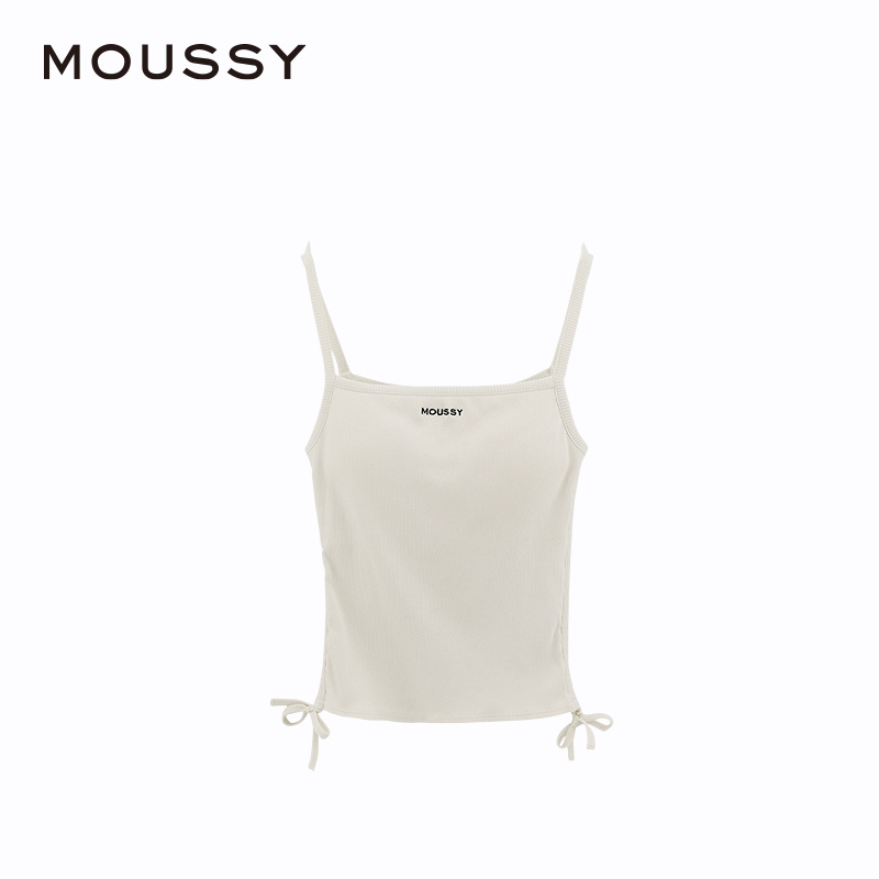 MOUSSY 2024夏季新品Y2K辣妹风logo系带吊带背心028HSZ90-1301 - 图3