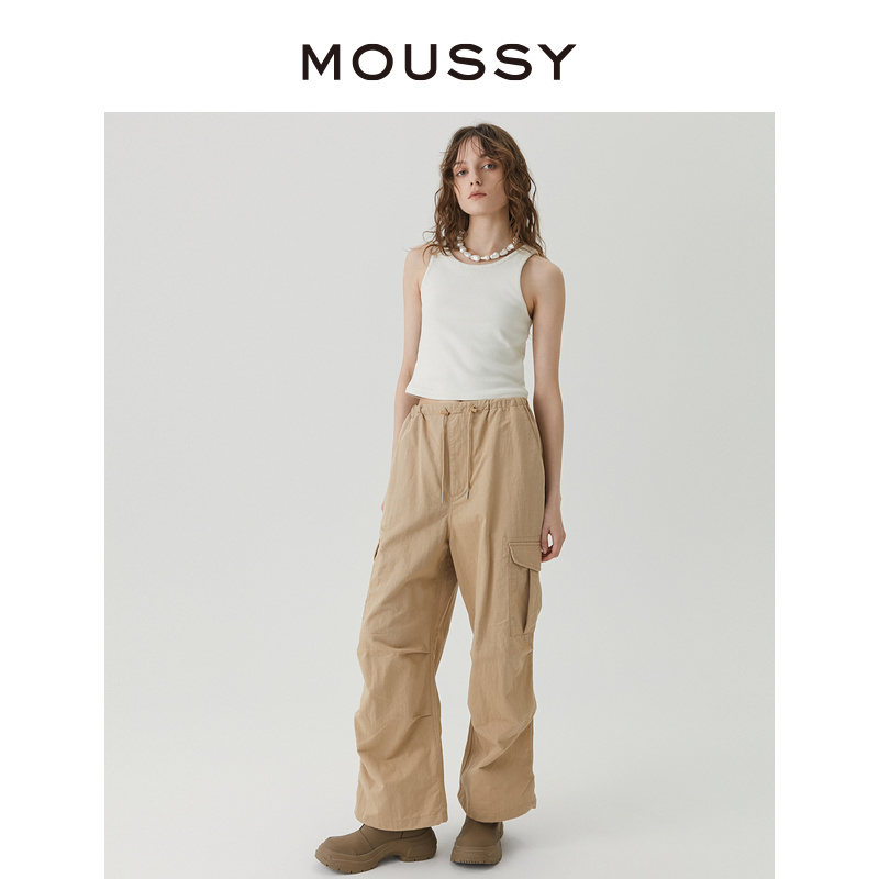 MOUSSY 2024夏季新品简约纯色修身工字型针织吊带女028HSZ80-0141 - 图2