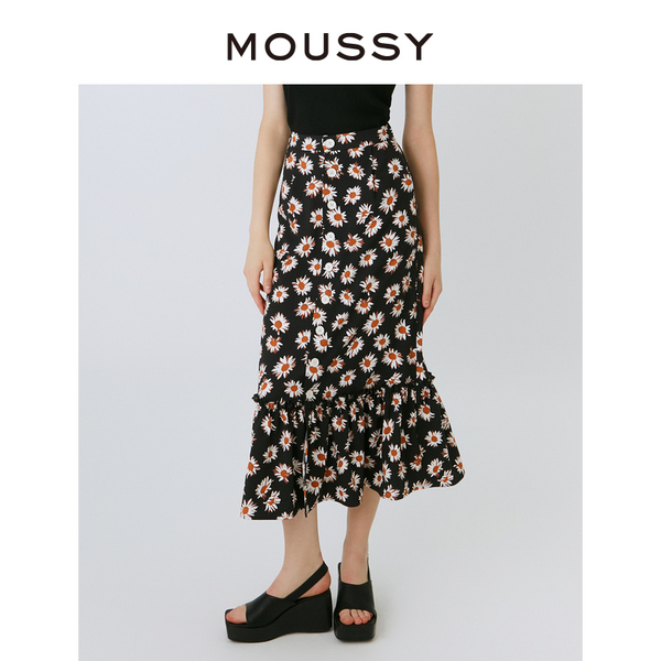 MOUSSY 夏季新品甜美休闲出游碎花设计半身裙女028GSZ30-0340 - 图1