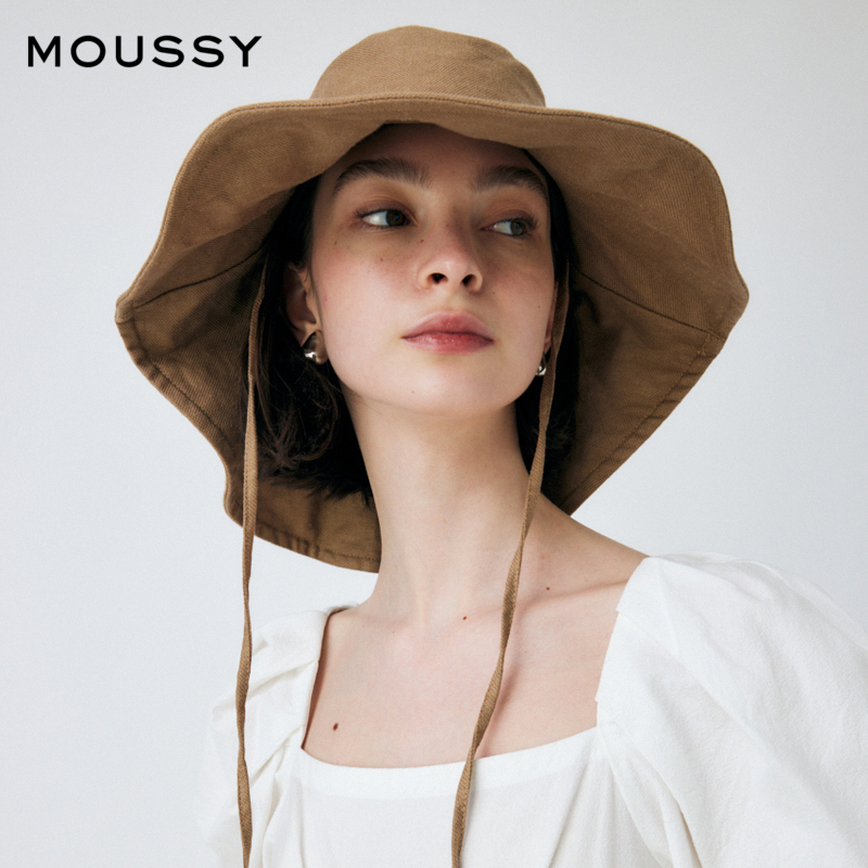 MOUSSY 夏季新品纯色飘带大帽檐遮阳休闲渔夫帽010GSW50-0620 - 图2