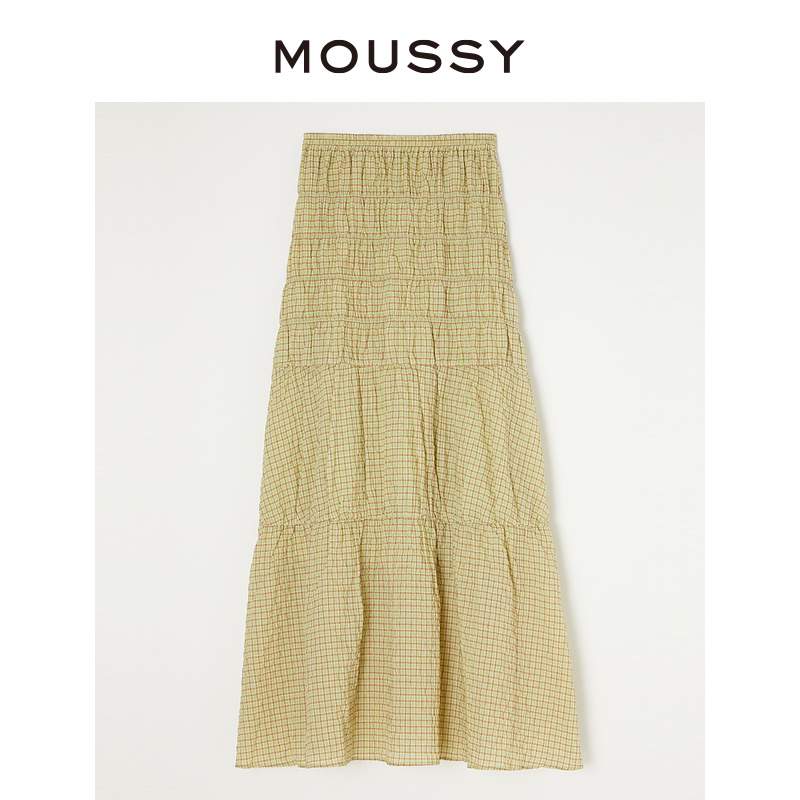 MOUSSY 夏季新品日系田园风打揽小格纹半身裙女010GSS30-2000 - 图3