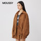 MOUSSY2025 autumn new retro literary style loose lapel jacket for women 028IAA30-1032