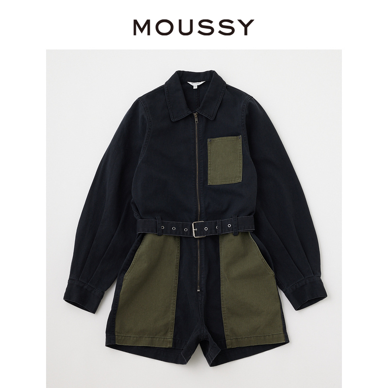 MOUSSY 酷感工装风拼色棉质连体短裤女010GAS30-5650 - 图3