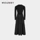 MOUSSY 冬季新品芭蕾风半高领拼接针织连衣裙女028HAA33-3111