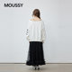 MOUSSY spring new product lazy casual style letter contrast one-line collar sweatshirt 028IAZ90-1301