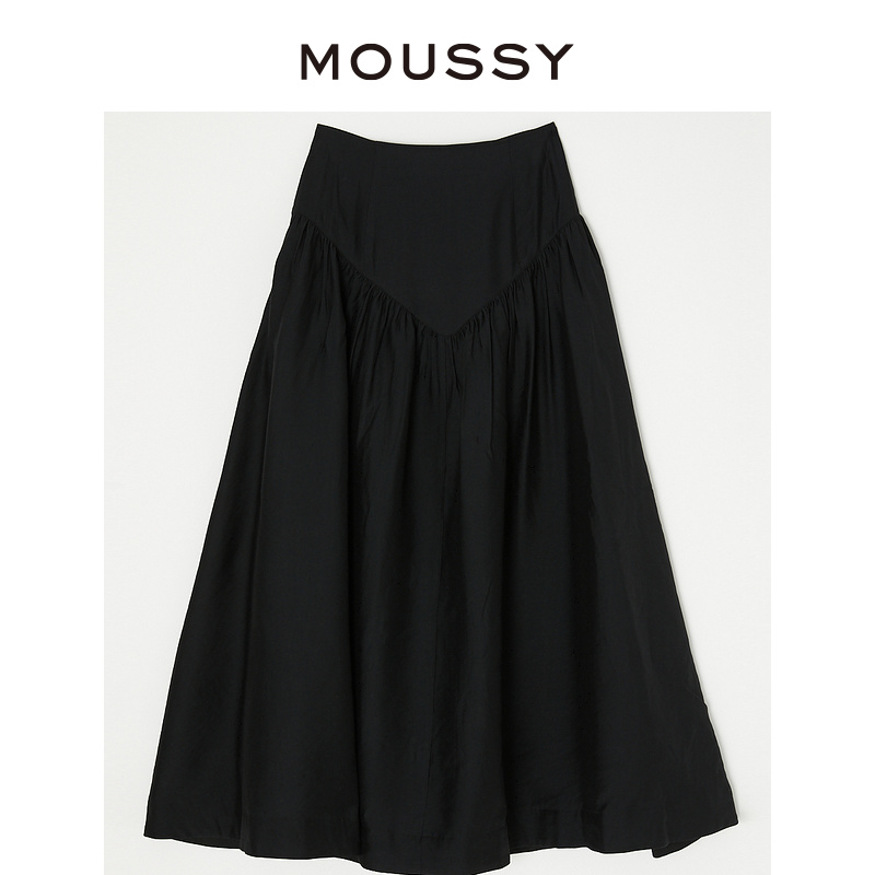 MOUSSY 夏季新品法式优雅褶皱拼接半身裙女010GS230-1700 - 图3