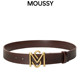 MOUSSY 2026 Spring New Retro Gold Buckle Textured Rubber Leather Adjustable Belt 028JSA56-1005