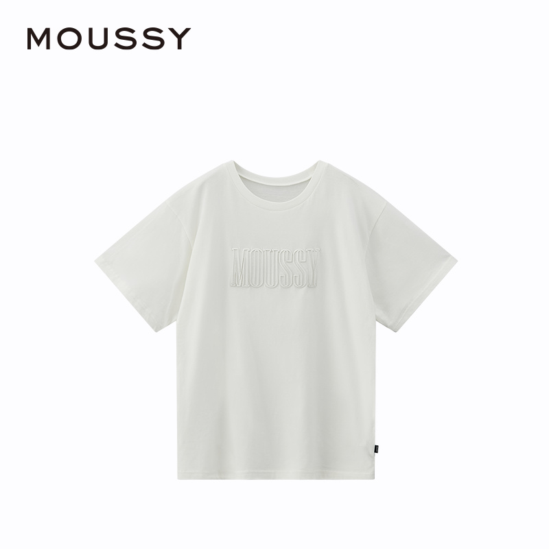 MOUSSY 2024夏季新品clean fit刺绣LOGO简约短袖T恤029HSA90-0151 - 图3