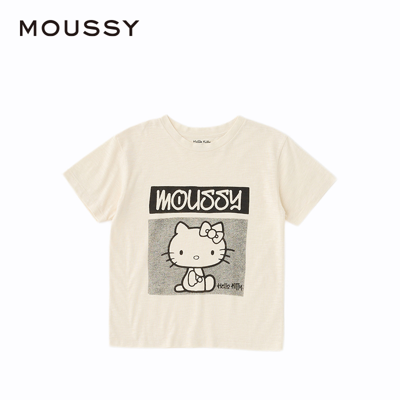 【明星同款】MOUSSYxHelloKitty 24夏新品趣味T恤010HS701-1561 - 图3