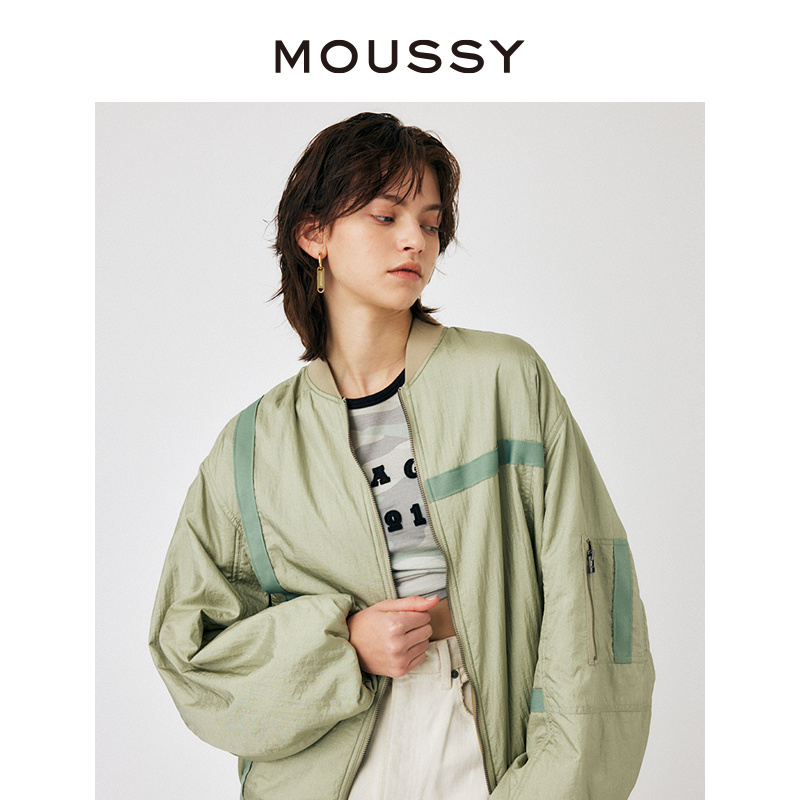 MOUSSY 2024新品日系Bomber飞行员轻便抽绳夹克外套010HSS30-0130 - 图0