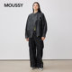 MOUSSY spring new street style cool style pocket zipper leather jacket for women 028IAA30-1027