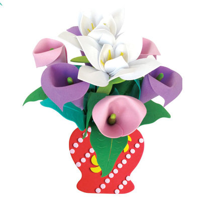 EVA盆栽花盆儿童diy手工半成品插花材料包免裁剪幼儿园亲子劳作,淘宝优惠券,粉丝福利购,淘宝优惠卷