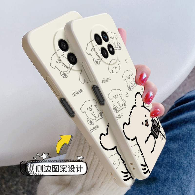 适用荣耀X20手机壳新款华为honorX20se液态硅胶软壳男女生x10镜头全包x10max防摔超薄保护套卡通可爱外拍照狗